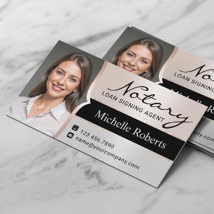 Notaris Lening Signing Agent Elegant Zilveren Foto Visitekaartje