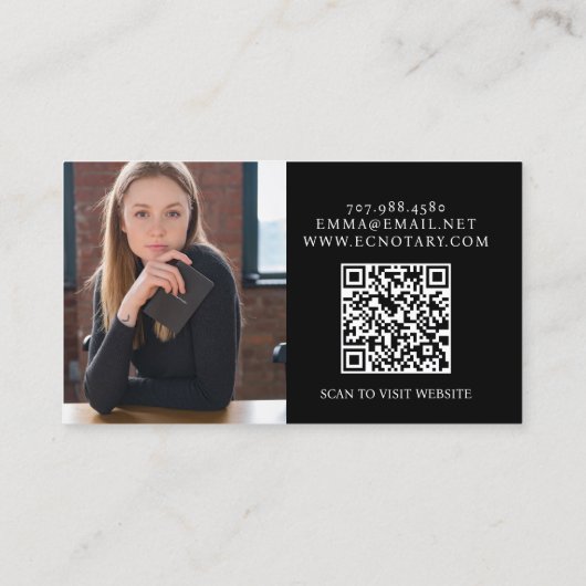 Notaris Lening Signing Agent Foto QR Code Visitekaartje (Achterkant)