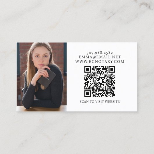 Notaris Lening Signing Agent Foto QR Code Visitekaartje (Achterkant)