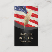 Notaris Lening Signing Agent Gold Pen Patriotic Visitekaartje (Voorkant)