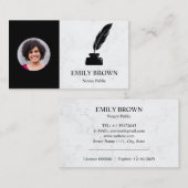 Notaris Lening Signing Agent Marble Afbeelding Ink Visitekaartje (Voorkant / Achterkant)