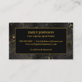 Notaris Lening Signing Agent Marble Visitekaartje (Achterkant)