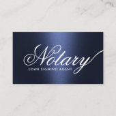 Notaris Lening Signing Agent Metallic Navy Blue Visitekaartje (Voorkant)