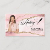 Notaris Lening Signing Agent Modern Blush Roze Fot Visitekaartje (Voorkant)