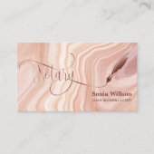 Notaris Lening Signing Agent Modern blush roze mar Visitekaartje (Voorkant)