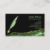 Notaris Lening Signing Agent Modern Emerald Green  Visitekaartje (Achterkant)