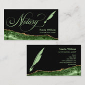 Notaris Lening Signing Agent Modern Emerald Green  Visitekaartje (Voorkant / Achterkant)