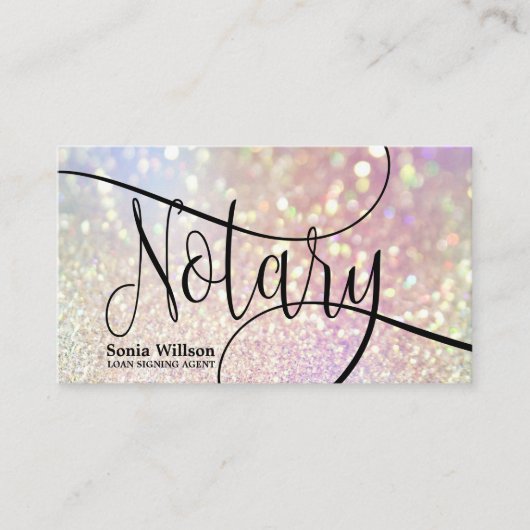 Notaris Lening Signing Agent Modern Iridescent Visitekaartje (Voorkant)