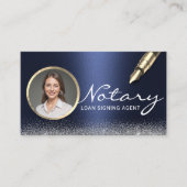 Notaris Lening Signing Agent Moderne Marine Blauwe Visitekaartje (Voorkant)