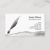 Notaris Lening Signing Agent Moderne Zilveren Agaa Visitekaartje (Achterkant)