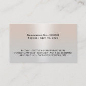 Notaris Lening Signing Agent Moderne Zilveren Foto Visitekaartje (Achterkant)