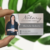 Notaris Lening Signing Agent Moderne Zilveren Foto Visitekaartje