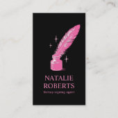 Notaris Lening Signing Agent Quill Modern Zwart Ro Visitekaartje (Voorkant)