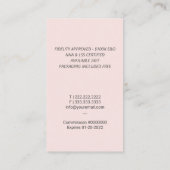 Notaris Lening Signing Agent Quill Pen Blush Visitekaartje (Achterkant)