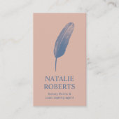 Notaris Lening Signing Agent Quill Pen Dusty Roos Visitekaartje (Voorkant)