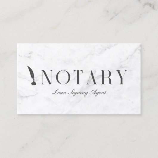 Notaris Lening Signing Agent Wit Marmer Visitekaartje (Voorkant)