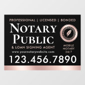 Notaris Leningondertekeningsagent Black Rose Gold Raamsticker (Vel)