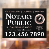 Notaris Leningondertekeningsagent Black Rose Goud Raamsticker (Vel 2)