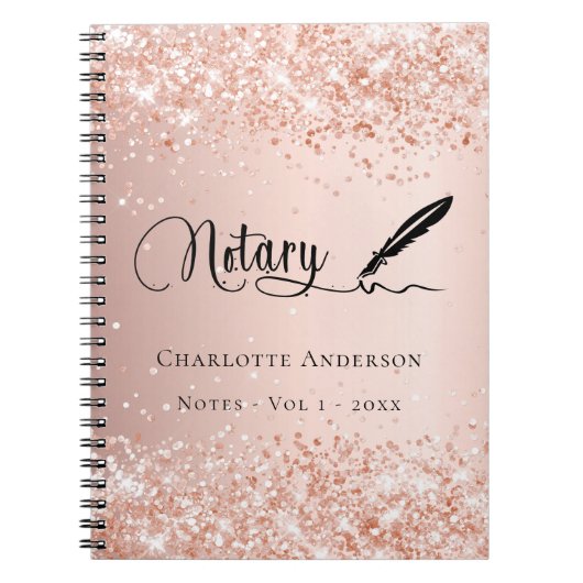 Notaris leningondertekeningsagent rose goud budget notitieboek (Voorkant)