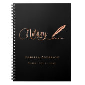 Notaris leningondertekeningsagent zwart goud handt notitieboek (Voorkant)