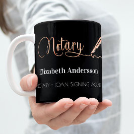 Notaris leningondertekeningsagent zwart roze goud koffiemok
