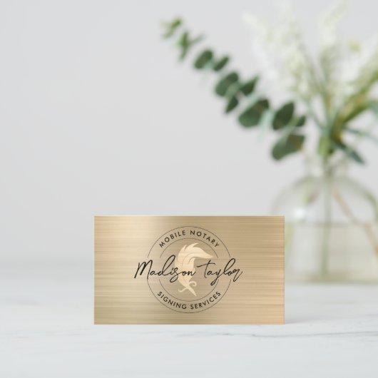 Notaris Loan Agent Classic Goud Geborsteld Metaal  Visitekaartje (Staand voorkant)