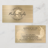 Notaris Loan Agent Classic Goud Geborsteld Metaal  Visitekaartje (Voorkant / Achterkant)