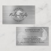Notaris Loan Agent Zilver Grijs Geborsteld Metaal  Visitekaartje (Voorkant / Achterkant)