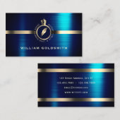 Notaris logo wapenschild goud en blauw visitekaartje (Voorkant / Achterkant)