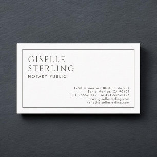 Notaris Luxe Minimalistisch Zwart Wit Visitekaartje