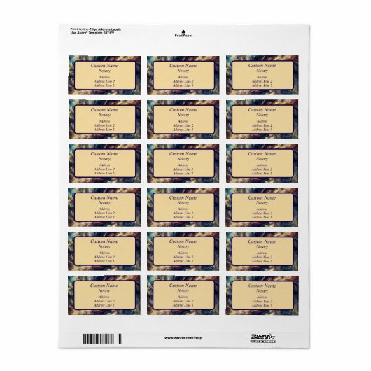 Notaris Moderne Abstracte Kunst Etiket (Full Sheet)