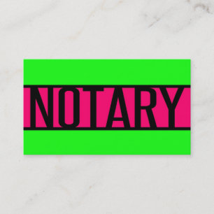 Notaris Neon Green en Hot Pink Visitekaartje