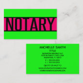 Notaris Neon Green en Hot Pink Visitekaartje (Voorkant / Achterkant)