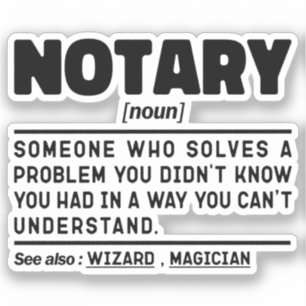 Notaris Noun Definition Document Witness Medewerke Sticker