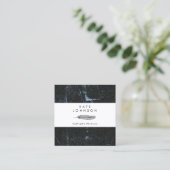 Notaris ondertekenaar Feather Marble Quill Logo Vierkante Visitekaartje (Staand voorkant)