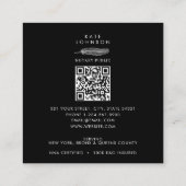 Notaris ondertekenaar Feather Quill Logo Foto Vierkante Visitekaartje (Achterkant)