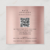 Notaris ondertekenaar Feather Quill Roos Gold Vierkante Visitekaartje (Achterkant)