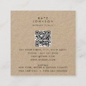 Notaris ondertekenaar Feather Quill Rustic Kraft Vierkante Visitekaartje (Achterkant)