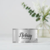 Notaris Ondertekenaar Lening Agent Silver Border Visitekaartje (Staand voorkant)
