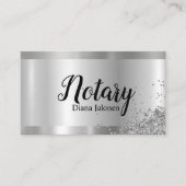 Notaris Ondertekenaar Lening Agent Silver Border Visitekaartje (Voorkant)