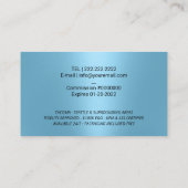 Notaris Ondertekenaar Lichtblauwe Quill Logo Visitekaartje (Achterkant)