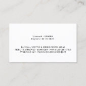 Notaris ondertekenaar Quill Pen Plain Visitekaartje (Achterkant)