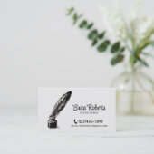 Notaris ondertekenaar Quill Pen Plain Visitekaartje (Staand voorkant)