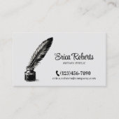 Notaris ondertekenaar Quill Pen Plain Visitekaartje (Voorkant)
