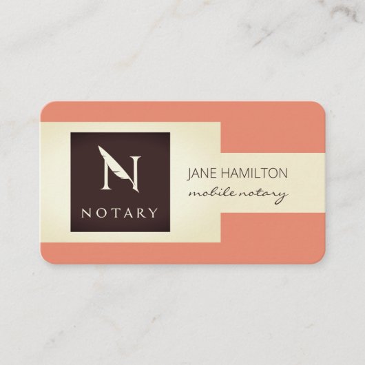 Notaris ondertekenaar Retro Visitekaartje (Voorkant)