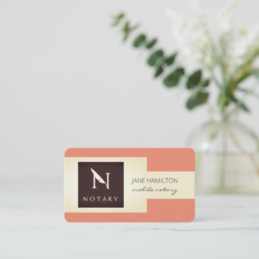 Notaris ondertekenaar Retro Visitekaartje (Staand voorkant)