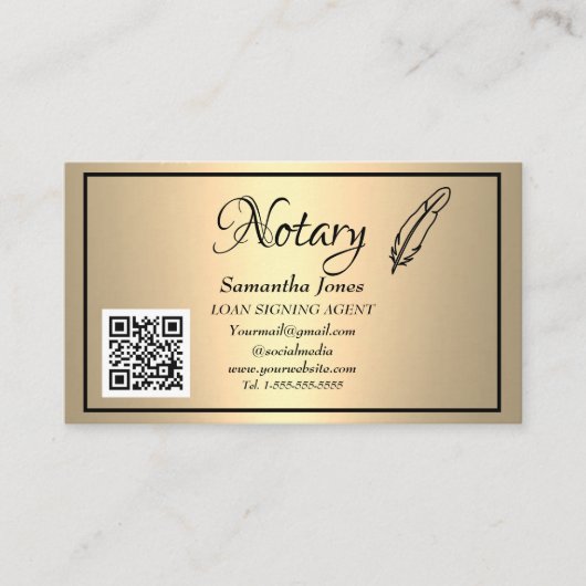Notaris Ondertekenaar van de Lening Agent QR Code  Visitekaartje (Voorkant)