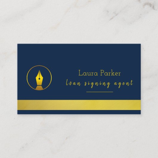 Notaris Ondertekenaar van de Lening Nib Gold Visitekaartje (Voorkant)