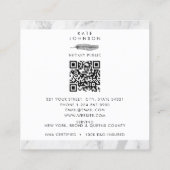 Notaris Ondertekenaar Witte Marmeren Quill Logo Vierkante Visitekaartje (Achterkant)