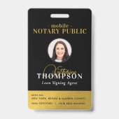 Notaris ondertekenagent Black Gold Foto QR Code Badge (Voorzijde)